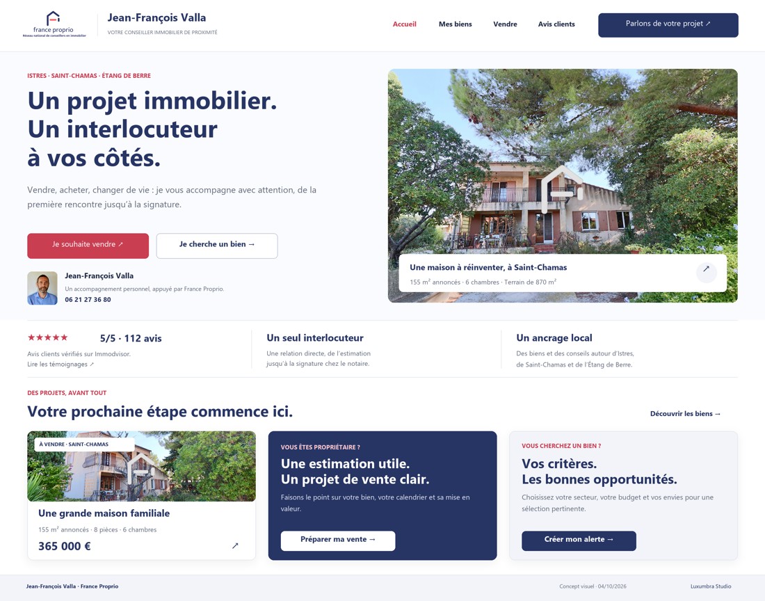 Proposition d’accueil du site